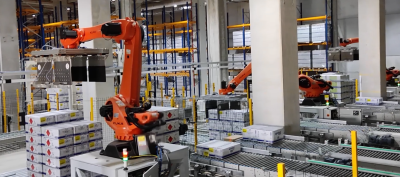 Inline Robot Arm Palletizing System